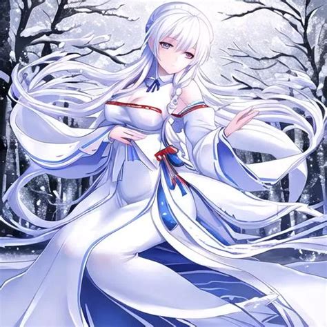 The Graceful Snow Maiden In The Most Beautiful Post Openart