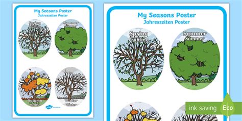 My Seasons Poster English German Teacher Made Twinkl