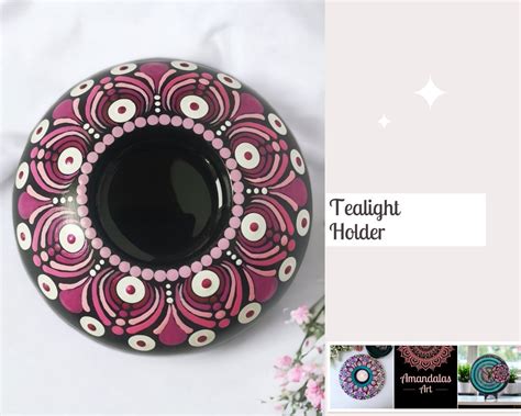 Mandala Tealight Candle Holder Dot Mandala Art Meditation Candle