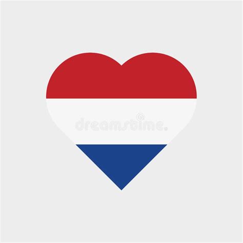 The Flag Of The Netherlands In A Heart Shape Stock Vector