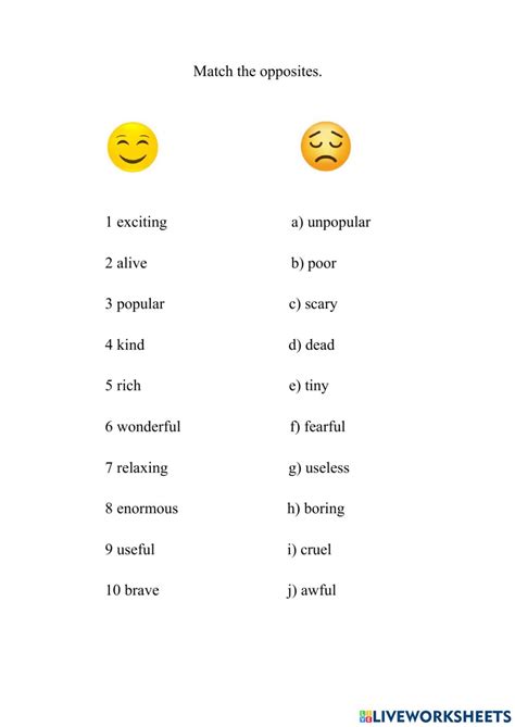 Opposites Online Exercise For Pre Intermediate