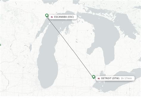 Direct (non-stop) flights from Escanaba to Detroit - schedules ...