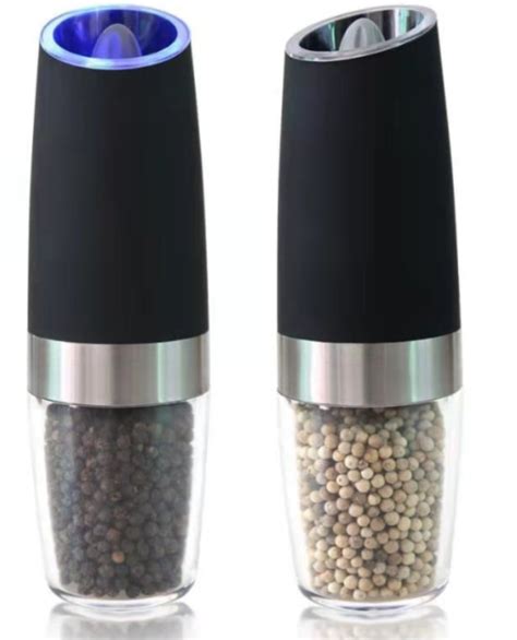 JIARUI Gravity Electric Pepper And Salt Grinder Set Adjustable