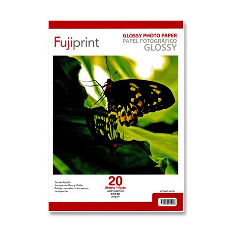 Papel Fotogr Fico Glossy Brillante A Gr Hojas Fujiprint Nisha