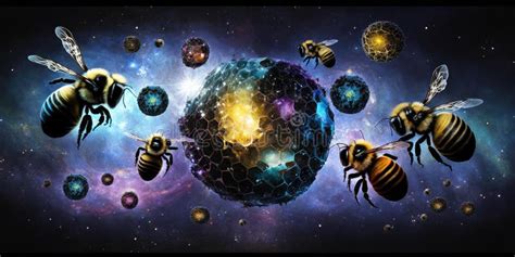 Honey Bee In Outer Space Space Fantasy Stock Photo Image Of Gold