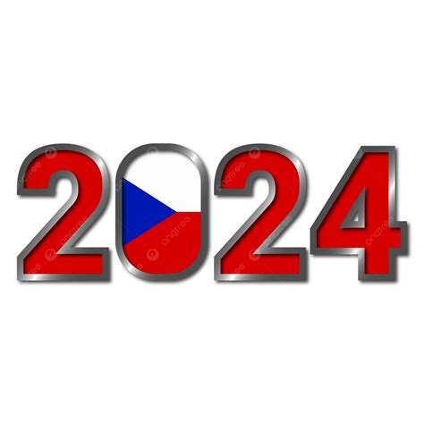 2024 Republiek Tsjechische Vlag Artfont Vector 2024 2024 Tsjechisch Republiek Tsjechisch 2024