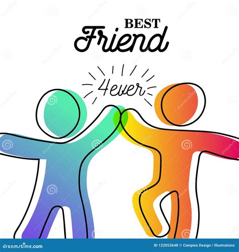 Happy Friendship Day Card Of Friend High Five Stock Vector