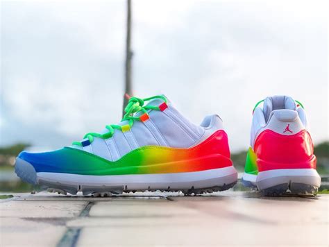 Ray Allen Rainbow Air Jordan 11 Low Golf Shoes | SneakerFiles