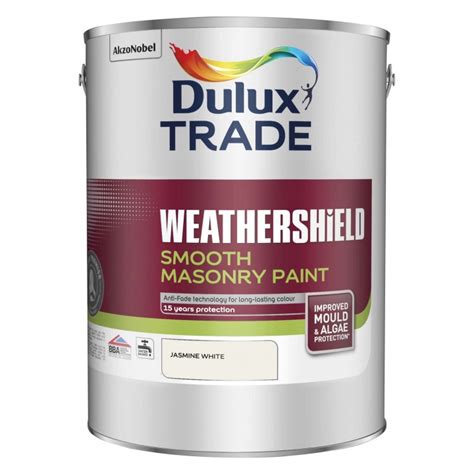 Dulux Trade Weathershield Smooth Masonry Paint Jasmine White 5ltr Selco