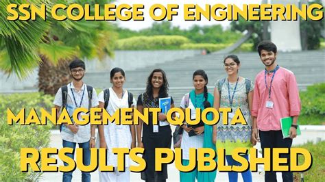 Ssn College Management Quota Admission Results Publshed Youtube