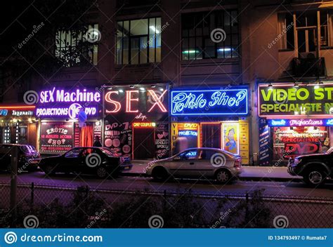 Paris France November Sex Shops Street Paris Night Sex Shops Street Paris Night 134793497 