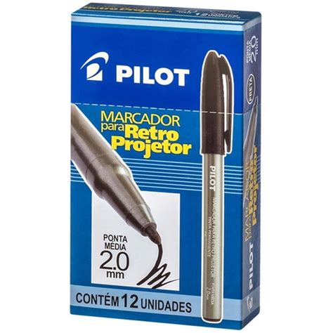 Marcador Para Retroprojetor 2 0mm Preto Caixa C 12 Unidades Pilot