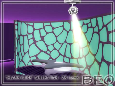 The Sims Resource Beo Glass Cube Collection Futuristic Bending Sofa