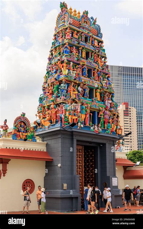 Ornate And Colourful Gopuram At The Main Entrance Of Sri Mariamman