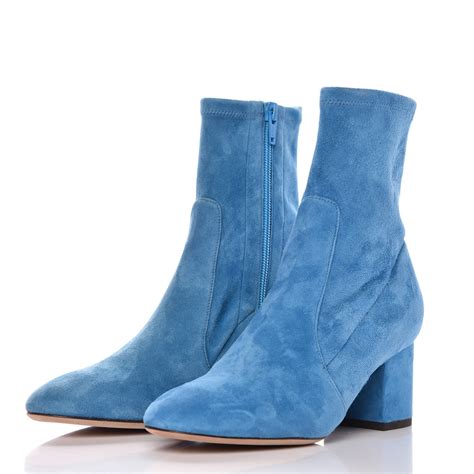 Valentino Suede Ankle Boots 36 Light Blue 302376