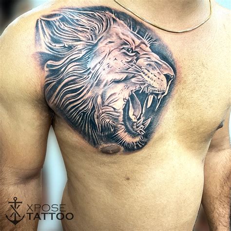 Lion Chest Tattoos