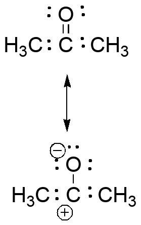 Acetone Lewis structures and resonance