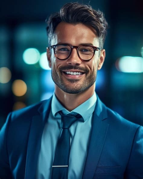 Premium Ai Image A Man In A Suit With Glasses And A Tie