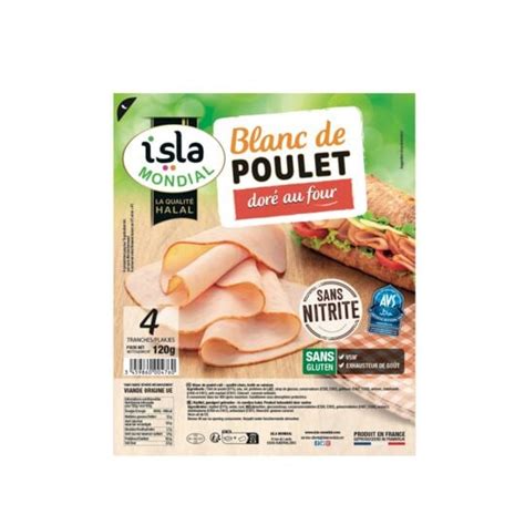 Blanc de poulet halal doré au four ISLA MONDIAL la barquette de 4