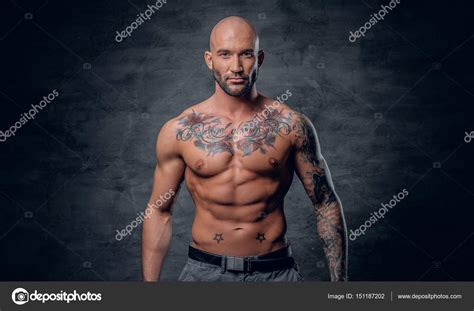 Shirtless Muscular Man With Tattoos Stock Photo By Fxquadro 151187202