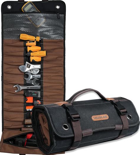 Welkinland 23 Pocket Canvas Tool Roll Heavy Duty Tool Wrap Roll