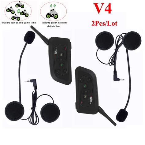 2018 Vnetphone V4 1200m Bluetooth Motorcycle Bike Interphone 4 Riders