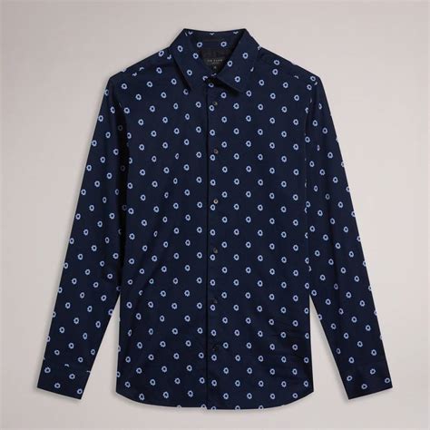 Navy Kyme Floral Print Shirt Brandalley