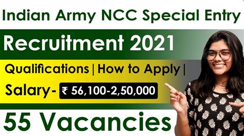 Indian Army Ncc Special Entry Recruitment 2021 Notification For 55