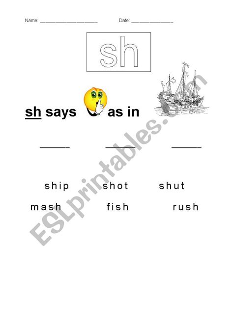 Consonant Digraph Sh Worksheets