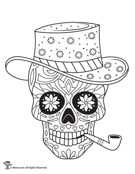 Coloring Sugar Skulls Free Printable Coloring Pages