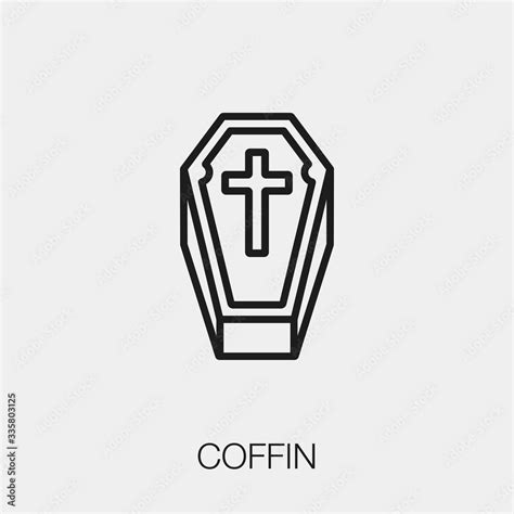 coffin icon vector. Linear style sign for mobile concept and web design ...