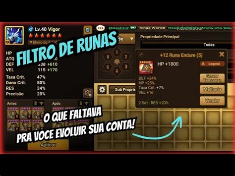 Filtro De Runas O Maior Princ Pio Para Moldar Sua Conta No Summoners