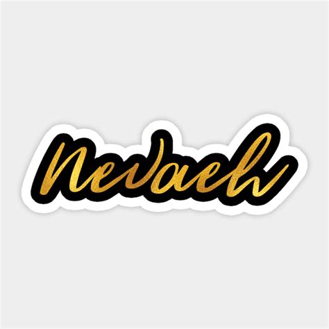 Nevaeh Name Hand Lettering In Faux Gold Letters Nevaeh Sticker