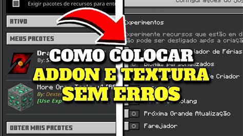 COMO COLOCAR MODS ADDONS E TEXTURA NO MINECRAFT DE CELULAR SEM ERRO