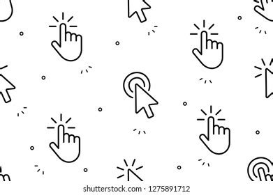 Seamless Pattern Hand Cursor Cursor Icons Stock Vector Royalty Free