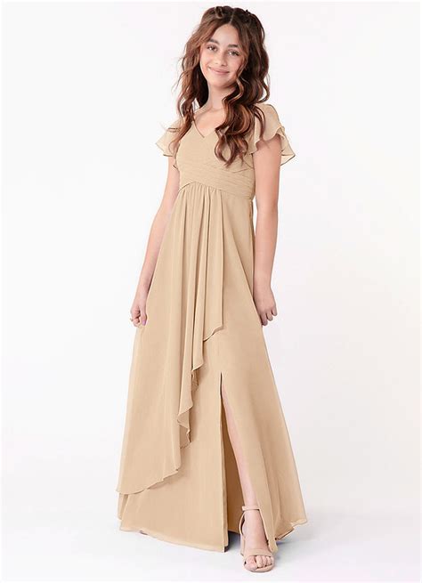 Sand Azazie Omari Jbd Junior Bridesmaid Dresses Azazie