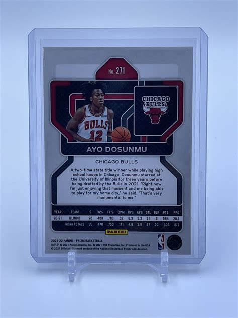 Panini Prizm Ayo Dosunmu Rookie Rc Card Base Ebay