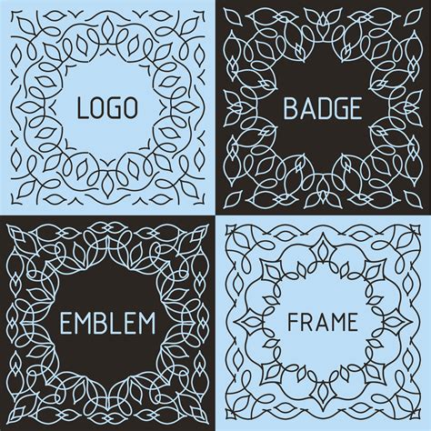 Vector outline frames and badges. 294117 Vector Art at Vecteezy