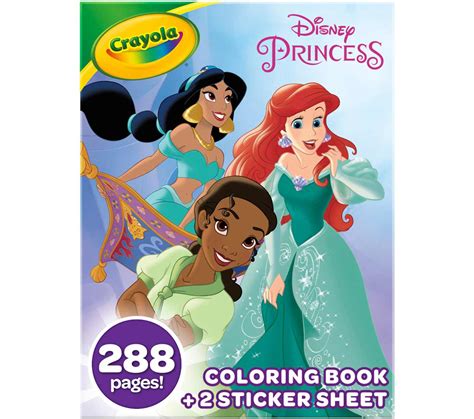 Disney Princess Coloring Book with Stickers, 288 pages | Crayola