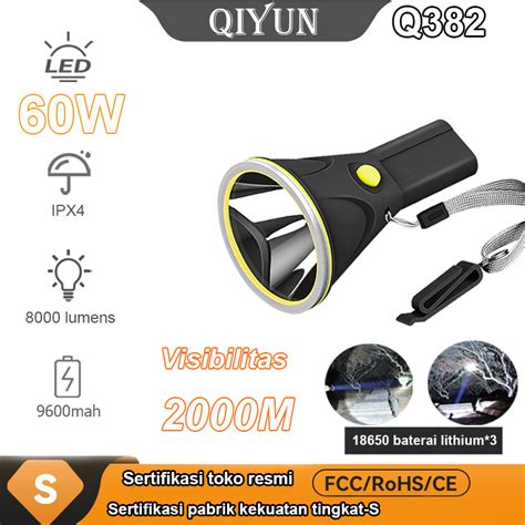 Jual Qyd Senter Led Super Terang Ipx Tahan Air Watt Portabel Lampu