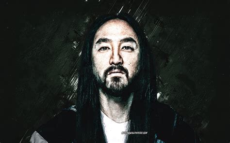 Steve Aoki Portrait American Dj Dark Stone Background Creative Art