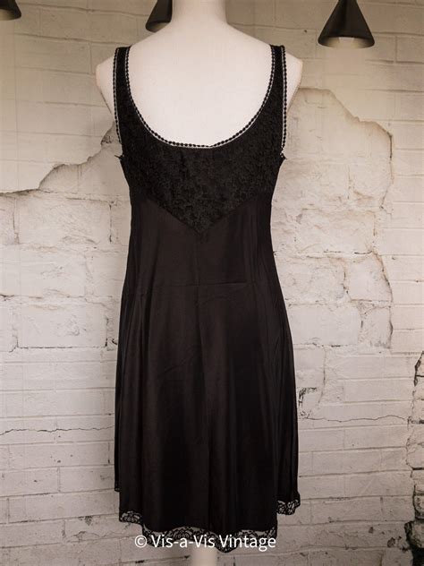 Vintage Black Barbizon Lingerie Full Dressmate Slip Taffeta Crepe