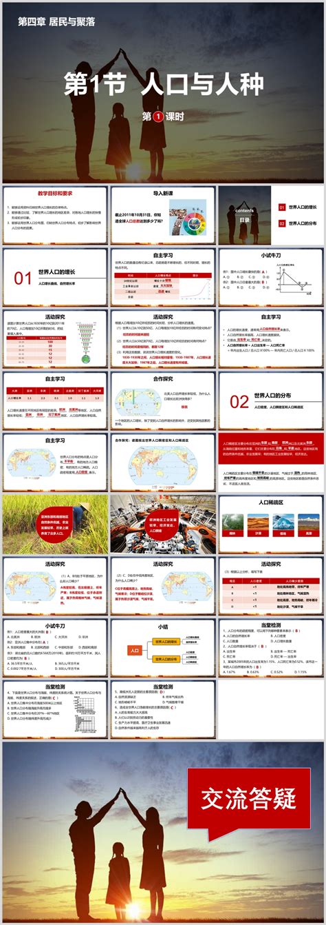 人教版地理七年级上册第四章第一节人口与人种（第一课时） 至作课件云平台