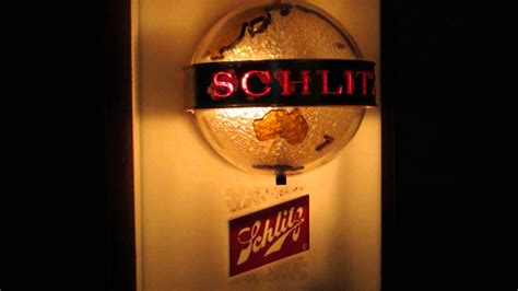 Vintage S Schlitz Beer Spinning Motion World Globe Tavern Light Up