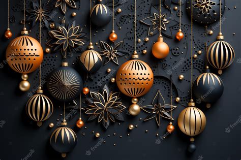 Premium Photo | A black and gold ornaments