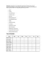 Effective Time Management Schedule For College Success Course Hero