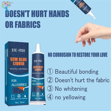 Brandedph๑cloth Glue Fabric Sew Glue Leather Sew Glue Kit Secure Fast Drying Glue Liquid Sewing