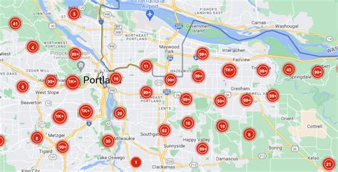 Saturdays Pge Outage Map Shows Progress 8k Remain Without Power In Portland Metro Area