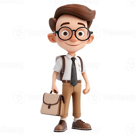 AI generated 3D Cute cartoon male teacher character 39324556 PNG