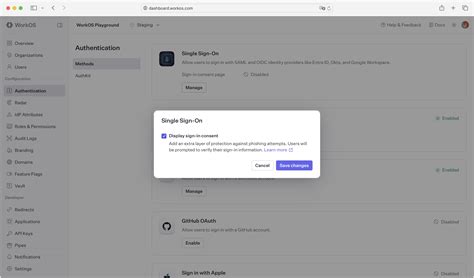 Sign-in Consent – Single Sign-On – WorkOS Docs